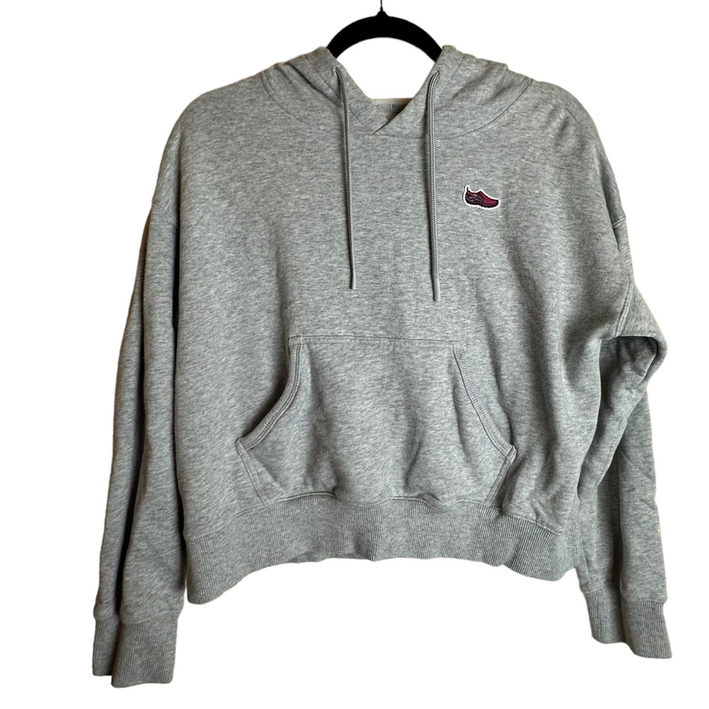Merrell Heather Gray Hoodie Sweatshirt Shoe Sneaker Patch Womens Size Medium